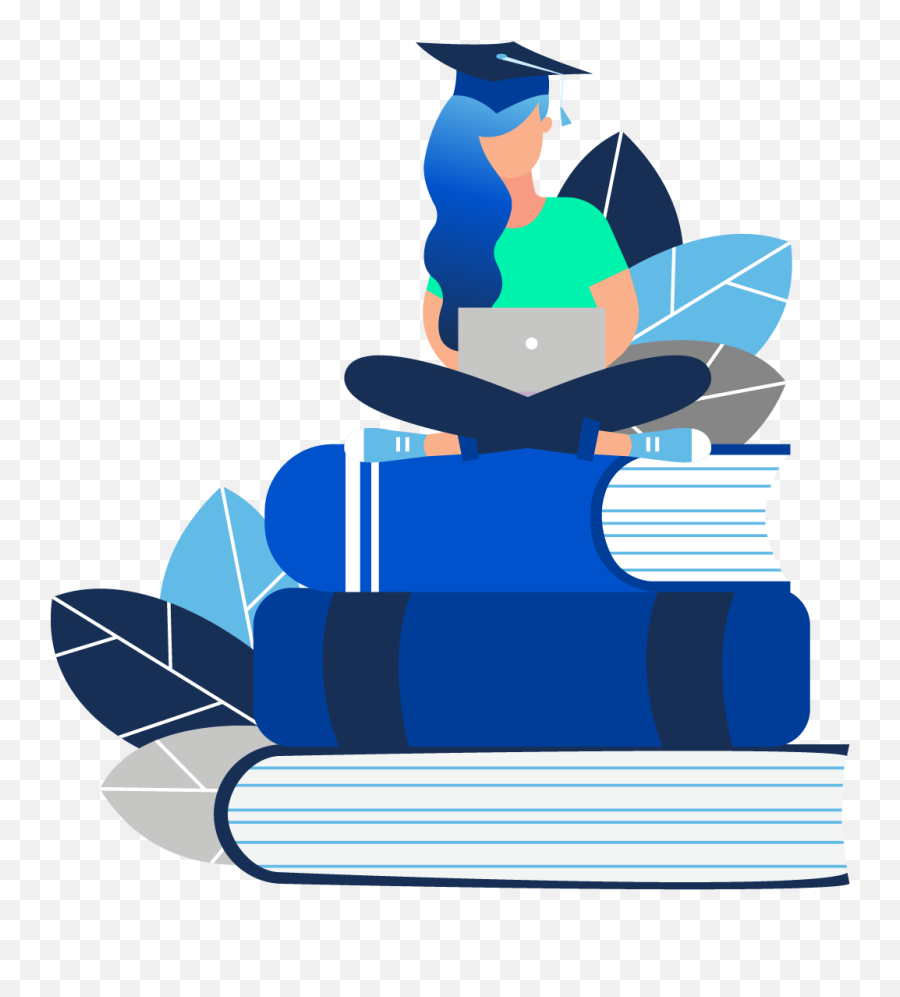 Female Law Student Sitting Atop Stack Of Books With - Drawing Emoji,Stack Of Books Clipart