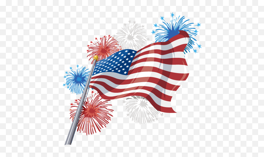 Library Of American Flag Fireworks Jpg Royalty Free Download - Png Us Independence Day Emoji,American Flag Clipart