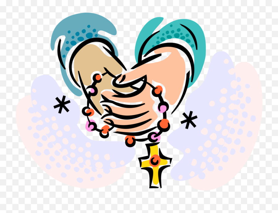 Beads Vector Cartoon - Prayer Rosary Clipart Emoji,Rosary Clipart