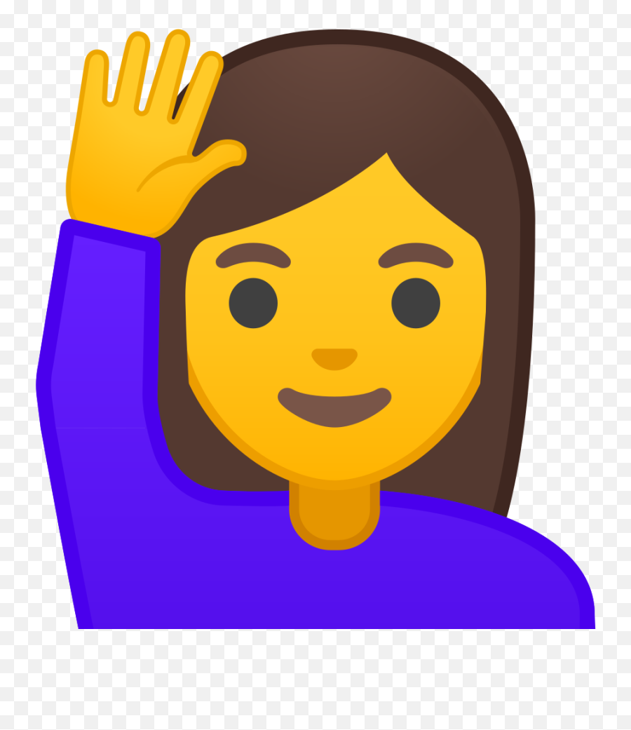 U200d Woman Raising Hand Emoji Meaning With Pictures From - Hand Raised Emoji,Wave Emoji Png