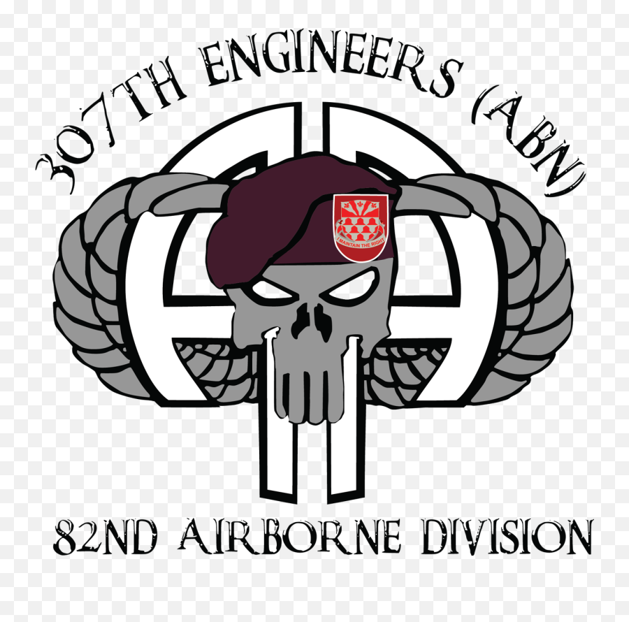 307th Combat Engineers Airborne Punisher Moisture Wick Shirt - Red Devils 82nd Airborne Emoji,82nd Airborne Logo