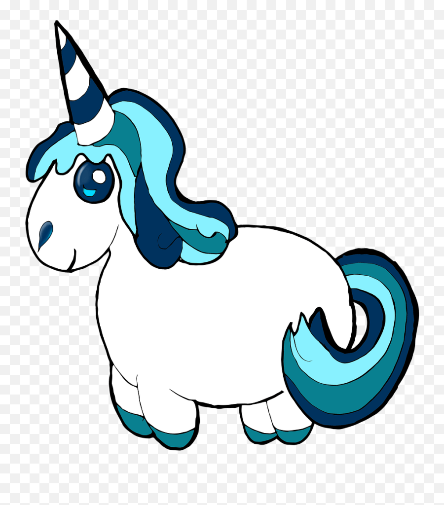 Free Illustration Unicorn Clipart Blue Pony Cute Image - Clipart Emoji,Free Unicorn Clipart