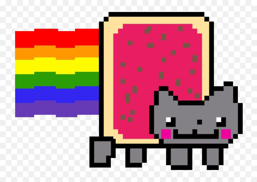Nyan Cat Transparent Background - Pixel Flareon Emoji,Cat Transparent