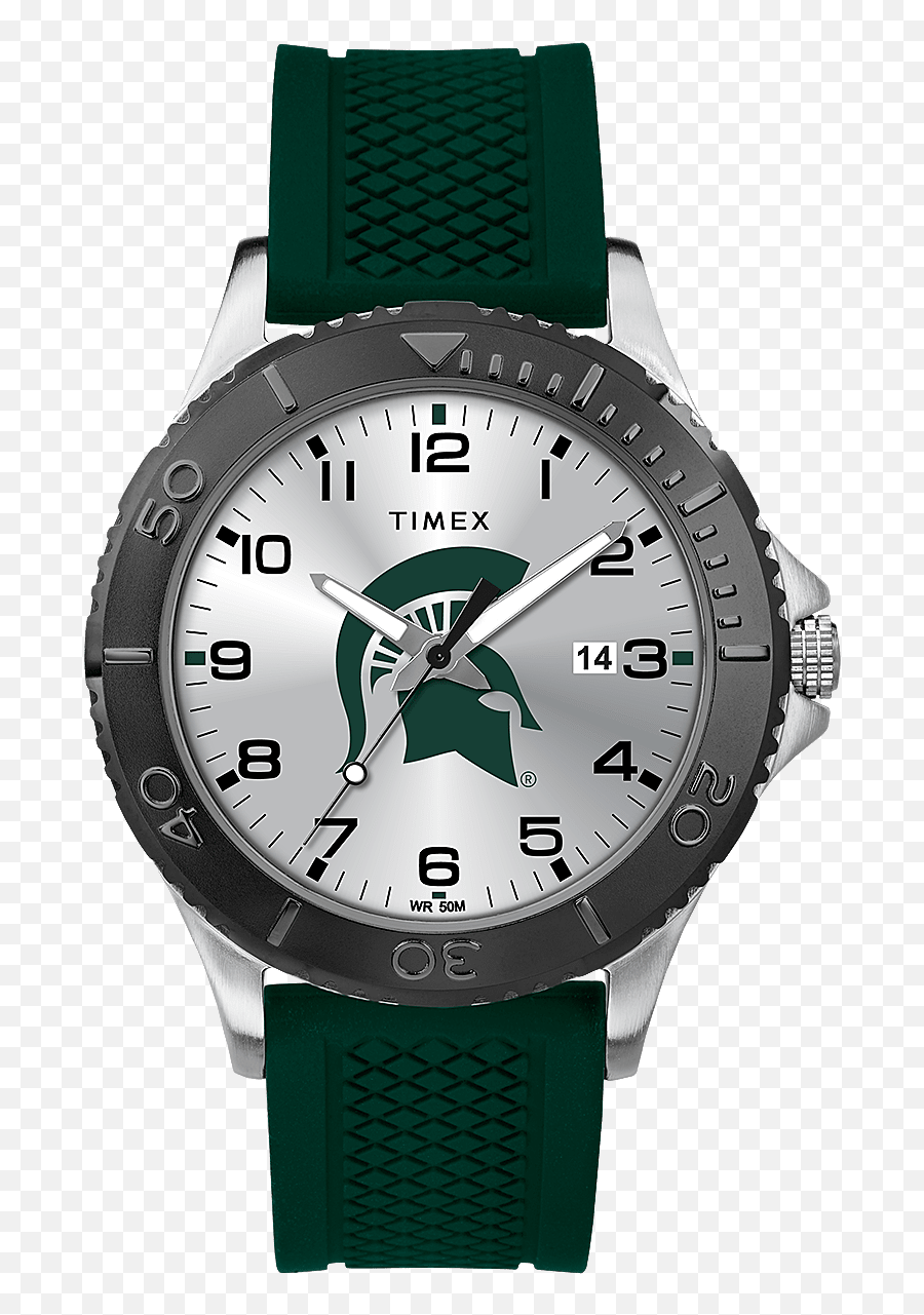 Gamer Green Spartans Watch - Ncaa Watches Collection Timex Emoji,Michigan State Spartans Logo