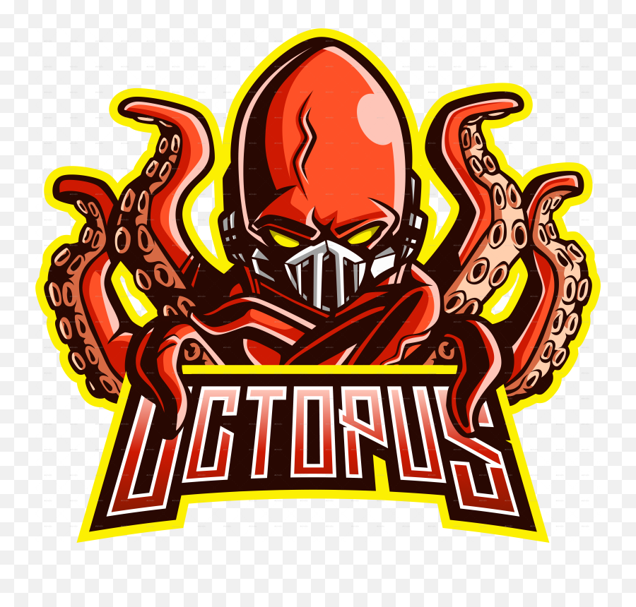 Octopus Mascot Logo Illustration By Issararbiullah Emoji,Esports Mascot Logo