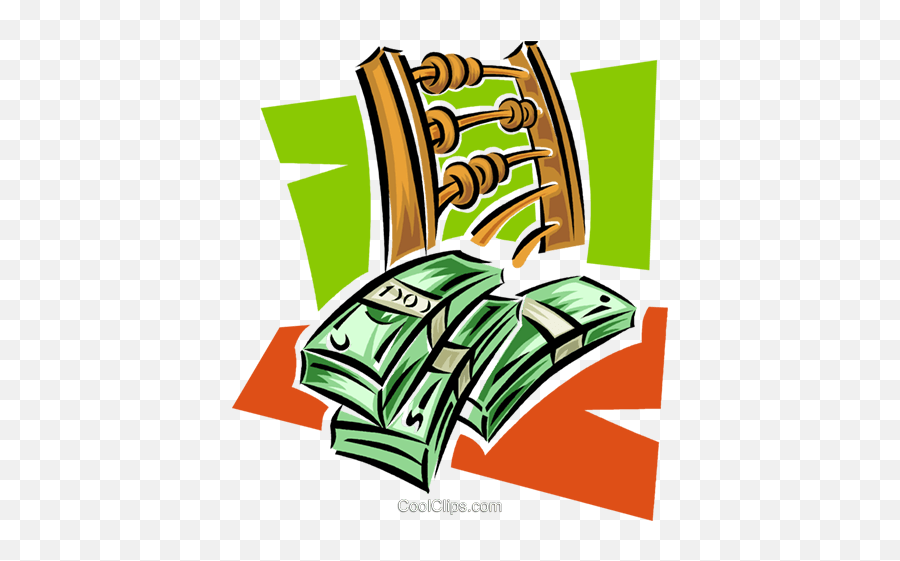 Abacus And Dollar Bills Royalty Free Vector Clip Art Emoji,1 Dollar Bill Clipart
