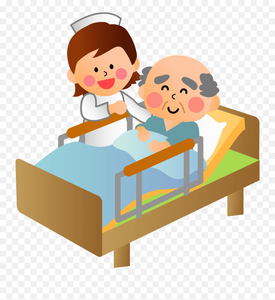 Old Man And His Nurse Clipart Free Download Transparent - Old Man At The Hospital Clipart Emoji,Nurse Clipart