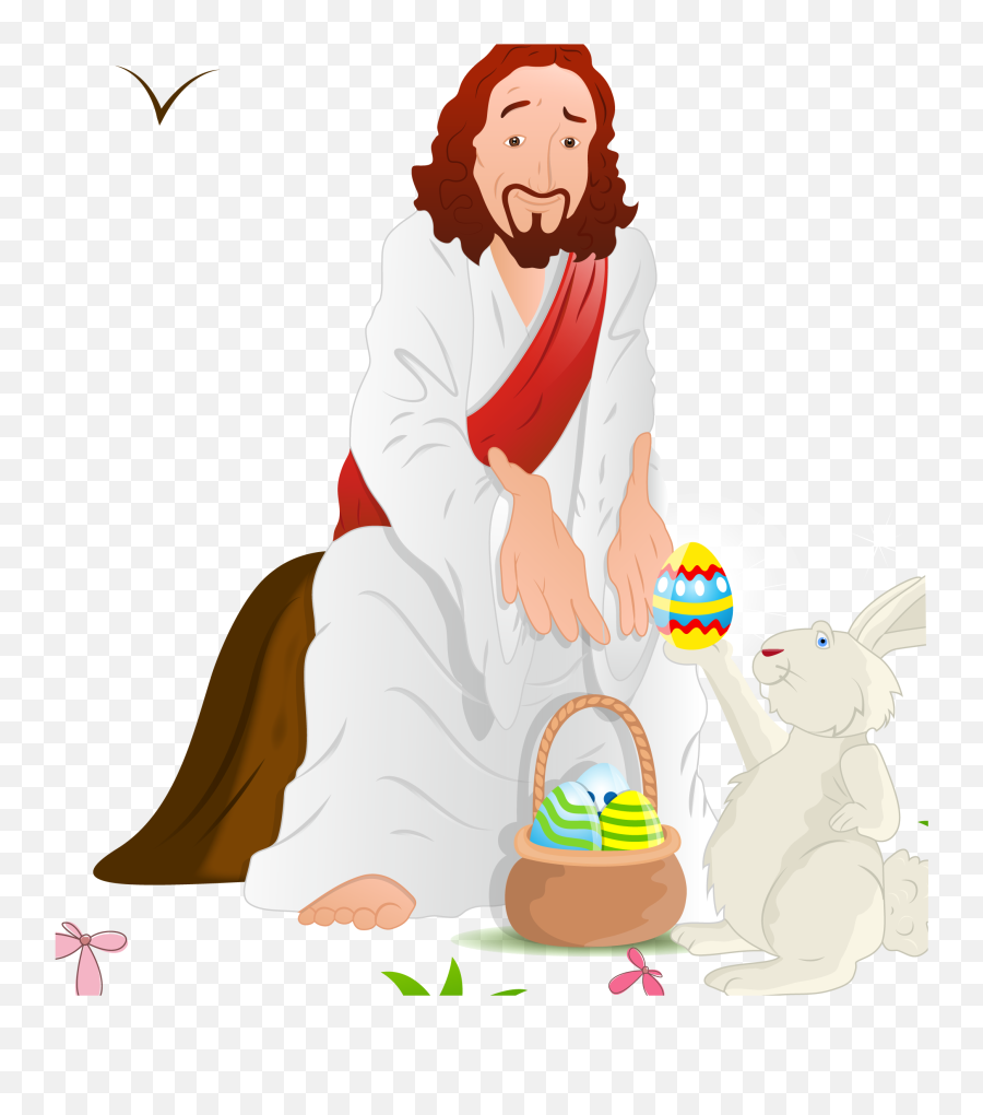Download And Of Eggs Illustration Jesus - Easter Bunny With God Emoji,Easter Png