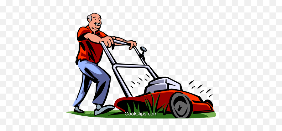 Lawnmowers Royalty Free Vector Clip Art Illustration - Man Mowing The Lawn Clipart Emoji,Lawnmower Clipart
