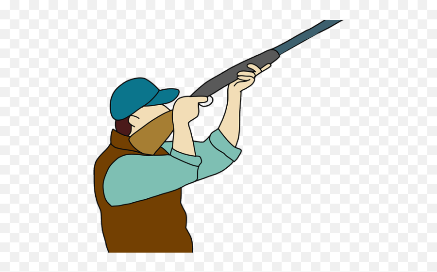 Gun Shot Clipart Gun Shoot - Transparent Hunter Cartoon Png Cartoon Man Shooting Transparent Emoji,Shot Clipart