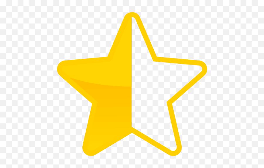 Star Half Yellow Icon Png And Svg Emoji,Yellow Star Png