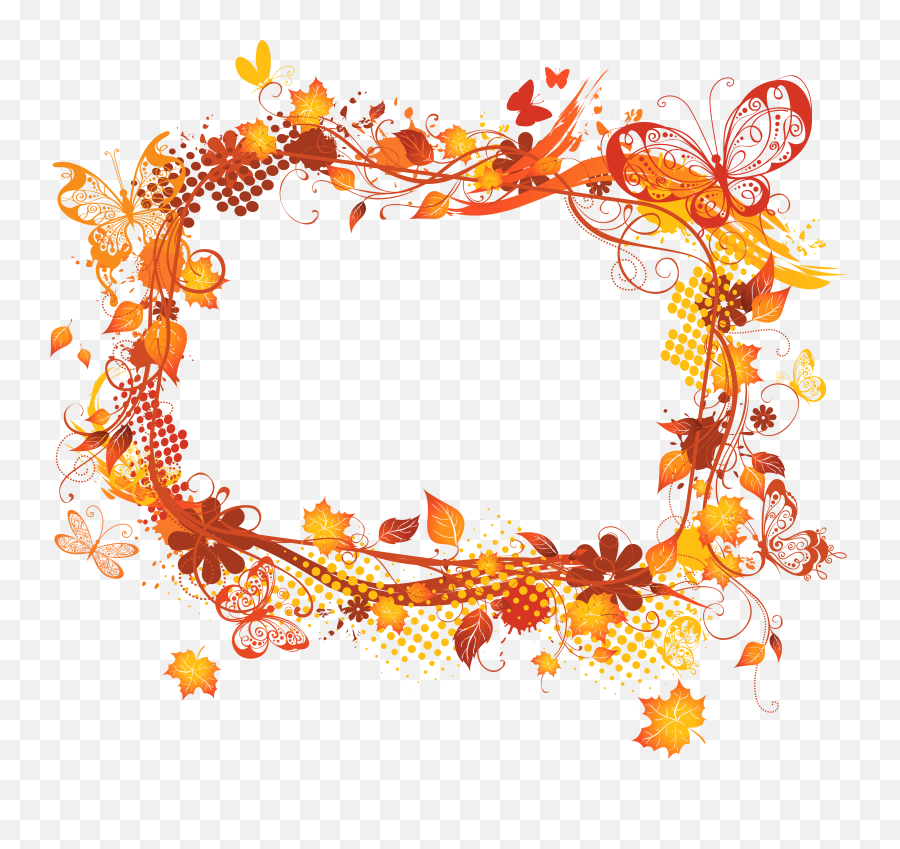 Transparent Fall Frame Decor - Png Clipart Autumn Leaves Transparent Background Leaves Border Png Emoji,Fall Border Png