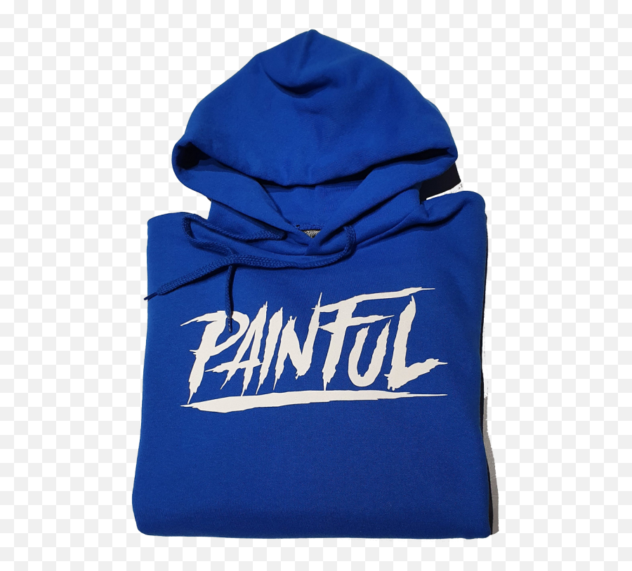 Painful Clothing - Trash Logo Blue Hoodie Hooded Emoji,Trash Logo