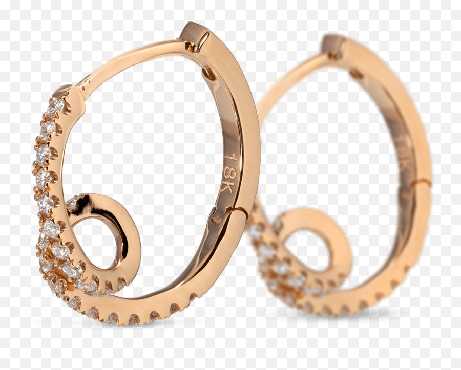 Rose Gold Diamond Loop Earrings - Solid Emoji,Rose Gold Png