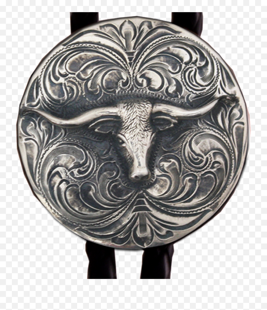Download Hd Hand Engraved Sterling Silver Bolo Tie With Emoji,Longhorn Png