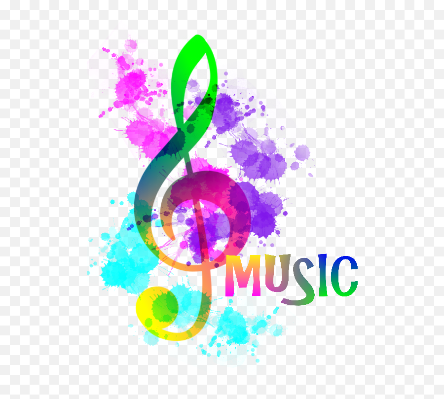 Music Notes Clipart Rainbow - Funky Treble Clef Png Emoji,Bass Clef Clipart