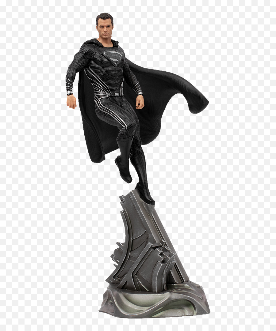 Superman Black Suit 110 Scale Statue By Iron Studios Emoji,Superman Cape Png