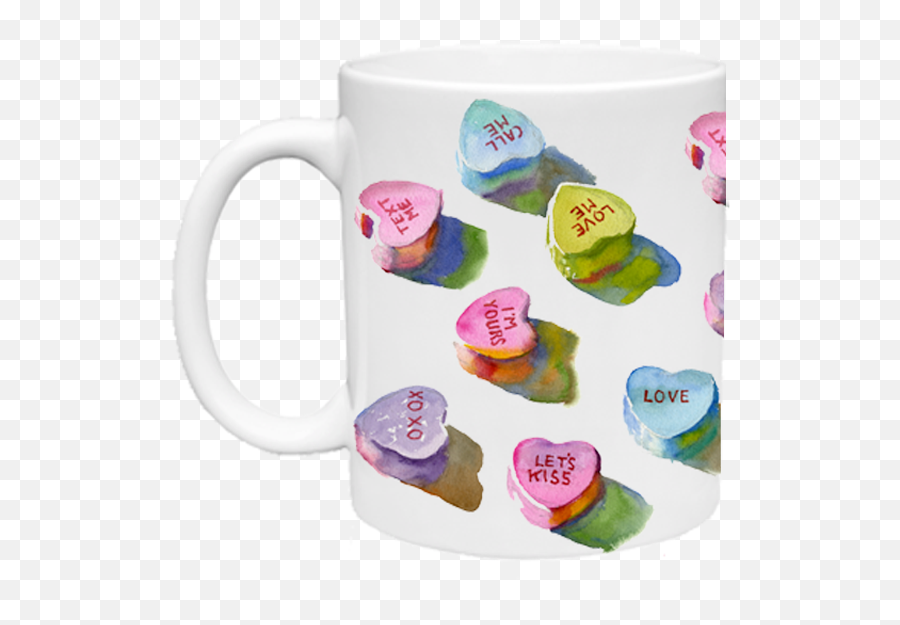Mug Candy Hearts Emoji,Candy Hearts Png
