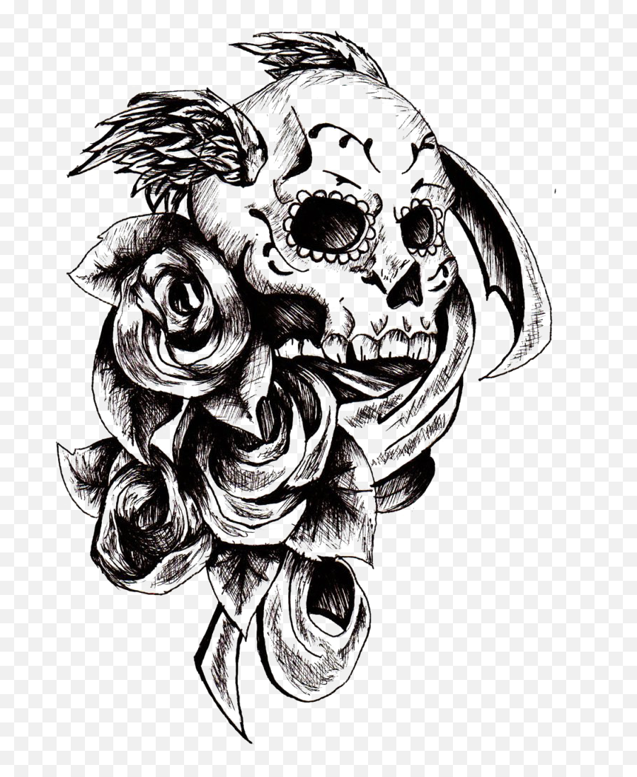 Skull Tattoo Png - Tattoo Png Hd Emoji,Tattoo Clipart