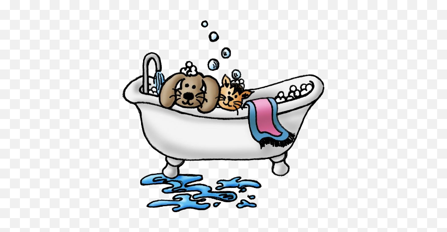 Download Cheering Dog Cliparts - Free Illustration Cat Dog Grooming Emoji,Bathtub Clipart