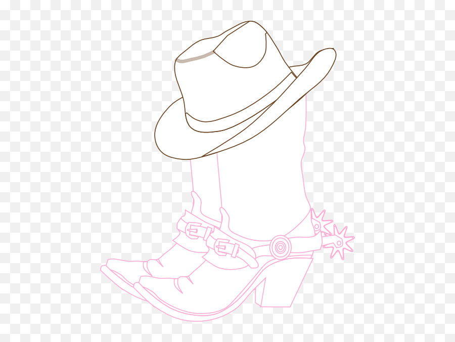 Cowgirl Hat And Boots Clip Art At Clker - Cowgirl Hat And Boots Clipart Emoji,Cowboy Boots Clipart