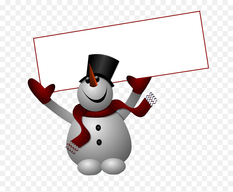 Snowman Clipart - Snowman Holding Sign Transparent Emoji,Snowmen Clipart