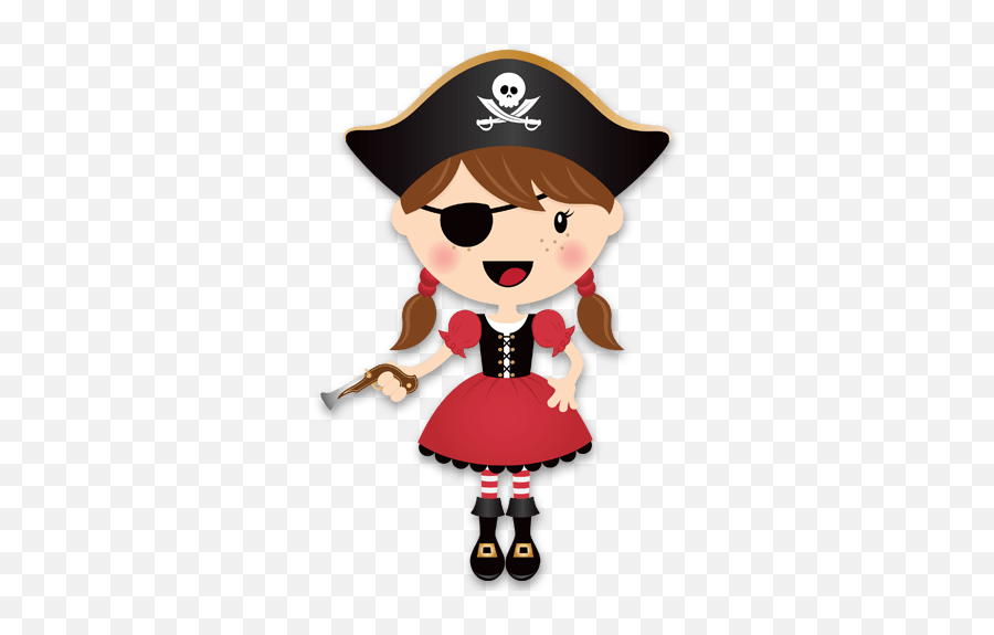 Pirate Child Clip Art Sticker Wall - Girl Pirate Clipart Png Emoji,Pirate Png
