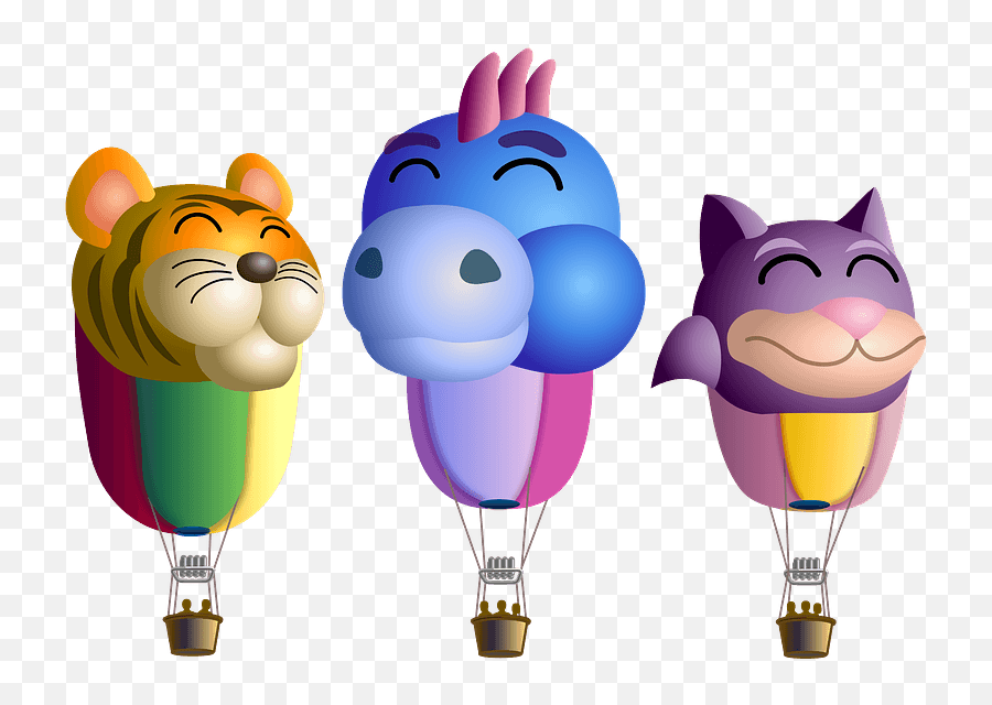 Hot Air Balloons Shaped Like Animals - Hot Air Balloon Animal Shapes Clipart Emoji,Animals Clipart