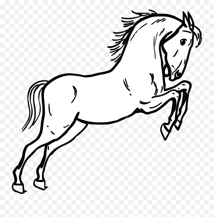 Picture - Gambar Kuda Hitam Putih Emoji,Horse Clipart Black And White