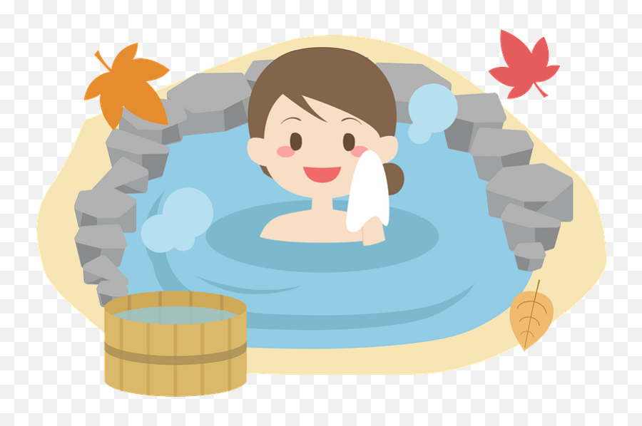 Woman Is Bathing In A Hot Spring Clipart Free Download Emoji,Spring Pictures Clipart