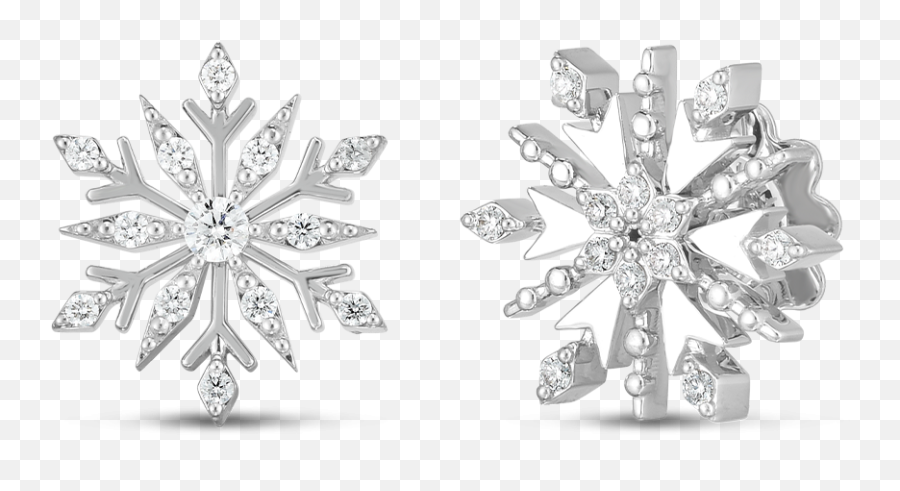 Roberto Coin Disney Frozen 2 Snowflake Mismatched Pave Diamond Studs Emoji,Gold Snowflake Png