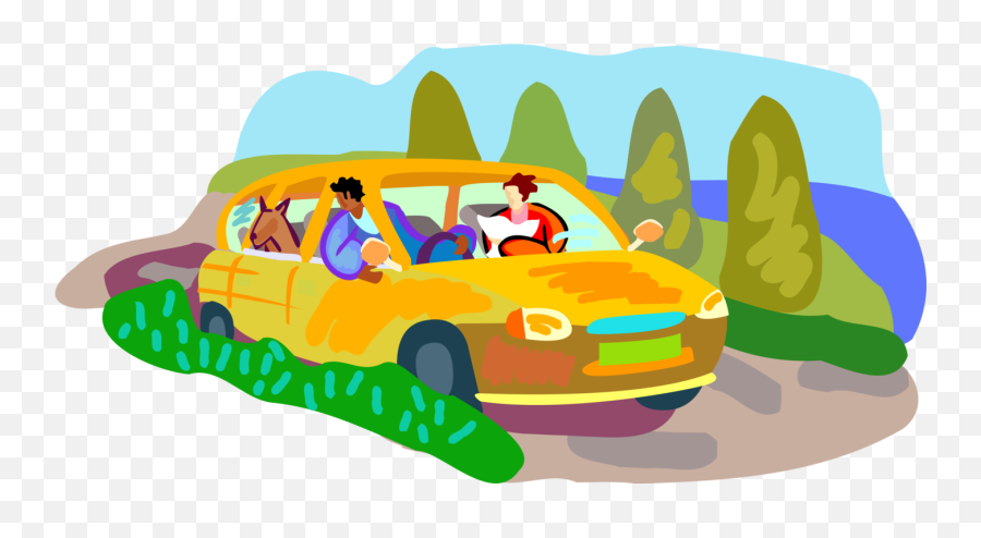 Family On Road Trip - Vector Image Emoji,Roadtrip Clipart