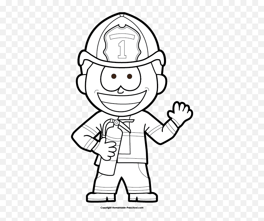 Fire Safety Clipart - Line Drawing Fire Safety Emoji,Fireman Clipart