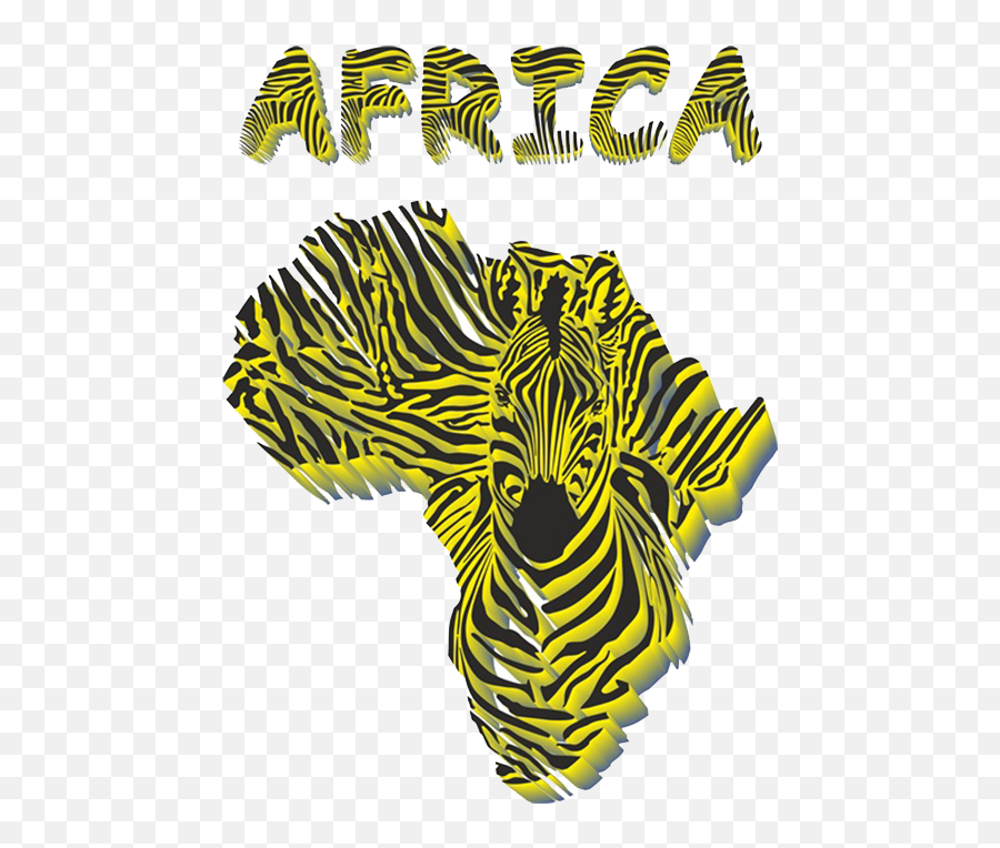 Africa Zebra Illustration African Map Transprent Png - Map African Shaped Art Emoji,Africa Clipart