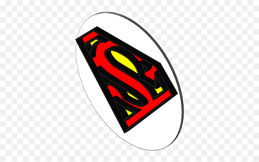 Superman Logo 3d Cad Model Library Grabcad - Language Emoji,Super Man Logo
