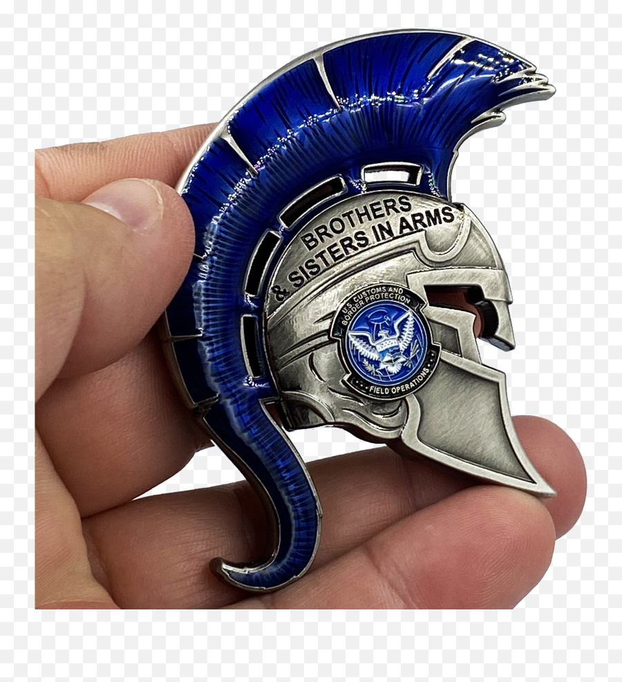 Dl11 - 04 Cbp Gladiator Challenge Coin Field Operations Border Patrol Joint Ops Directorate Spartan Helmet Mask Emoji,Spartan Helmet Logo