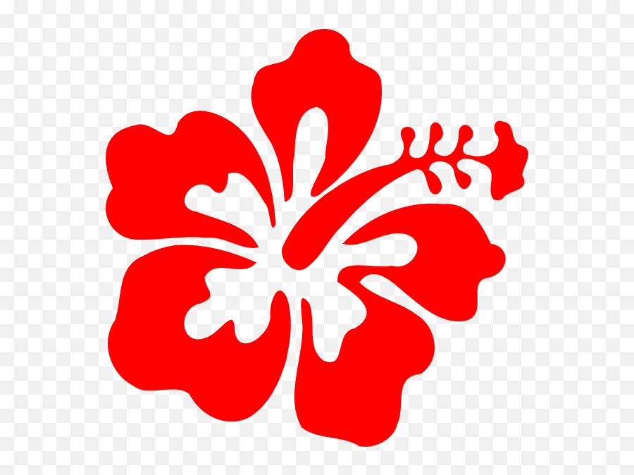 Library Of Red Hawaiian Flower Clip Art - Red Hibiscus Clip Art Emoji,Hawaii Clipart