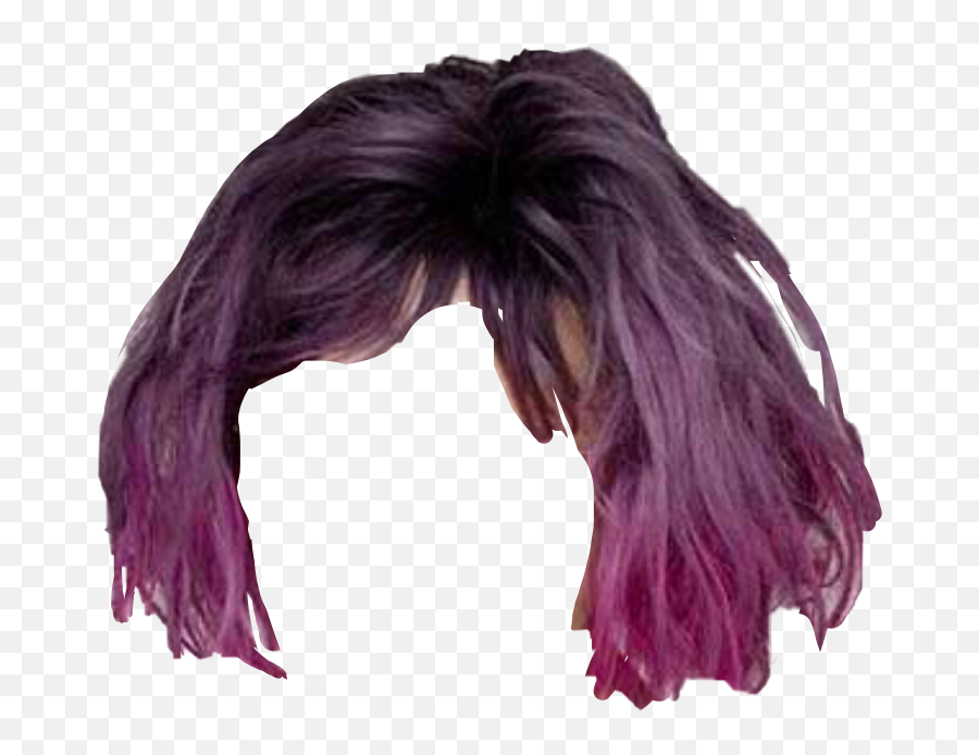 Purple Short Hair Wig Freetoedit - Lace Wig Short Purple Hair Transparent Emoji,Transparent Lace Wigs