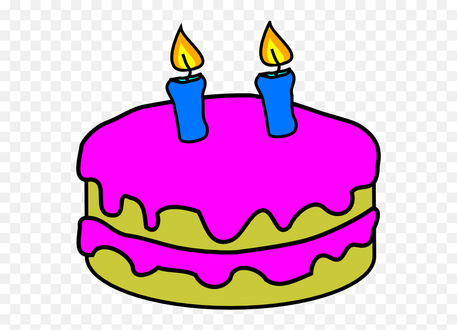 Flickering Birthday Candle Clipart - Birthday Cake With 2 Cake With Candles Clipart Emoji,Candle Clipart