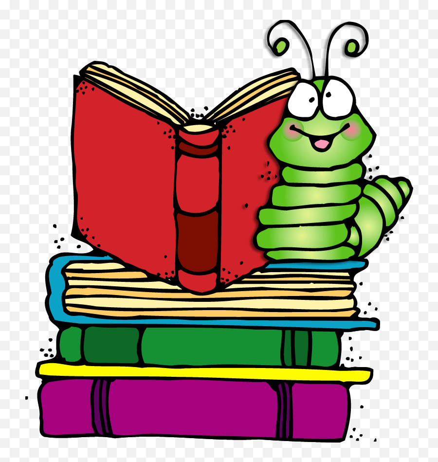 Cute Bookworm Clipart - Library Cute Books Clip Art Emoji,Worm Clipart