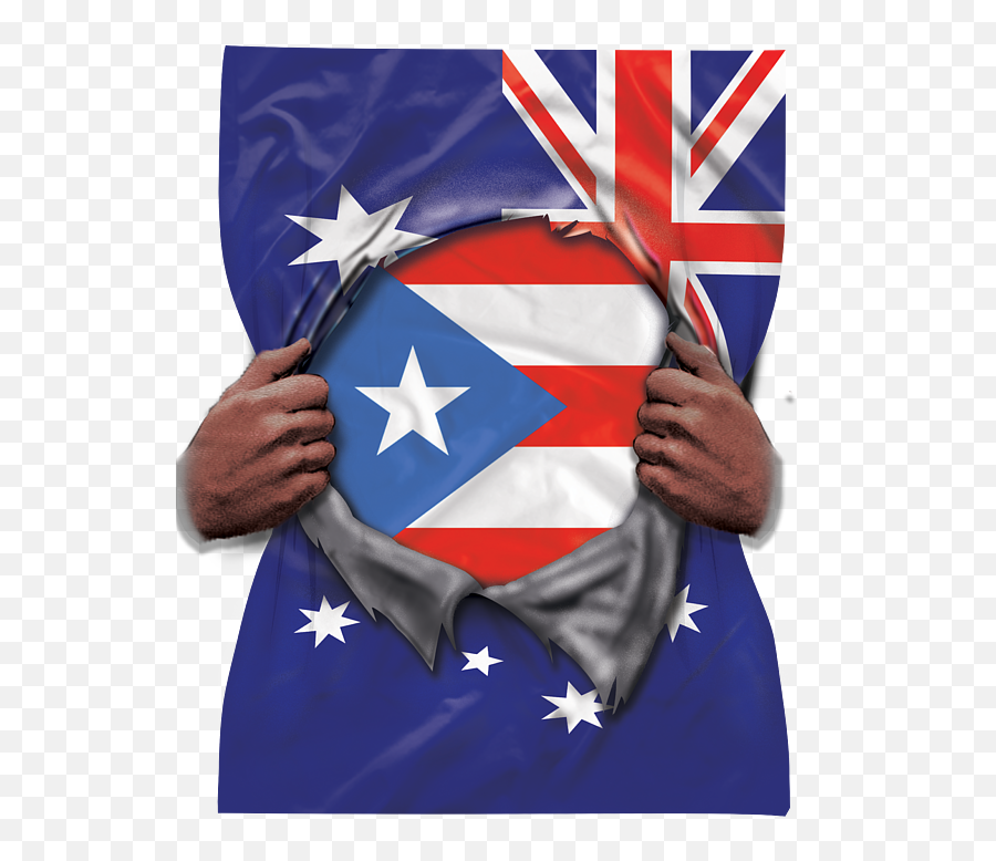 Puerto Rico Flag Australian Flag Ripped Womenu0027s T - Shirt Emoji,Puerto Rico Flag Png