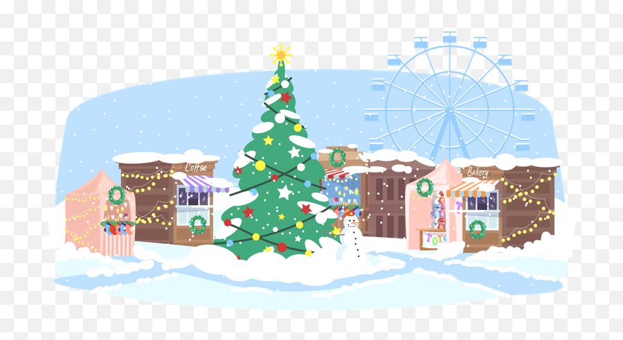Best Premium Xmas Market Illustration Download In Png Emoji,Snowfall Clipart