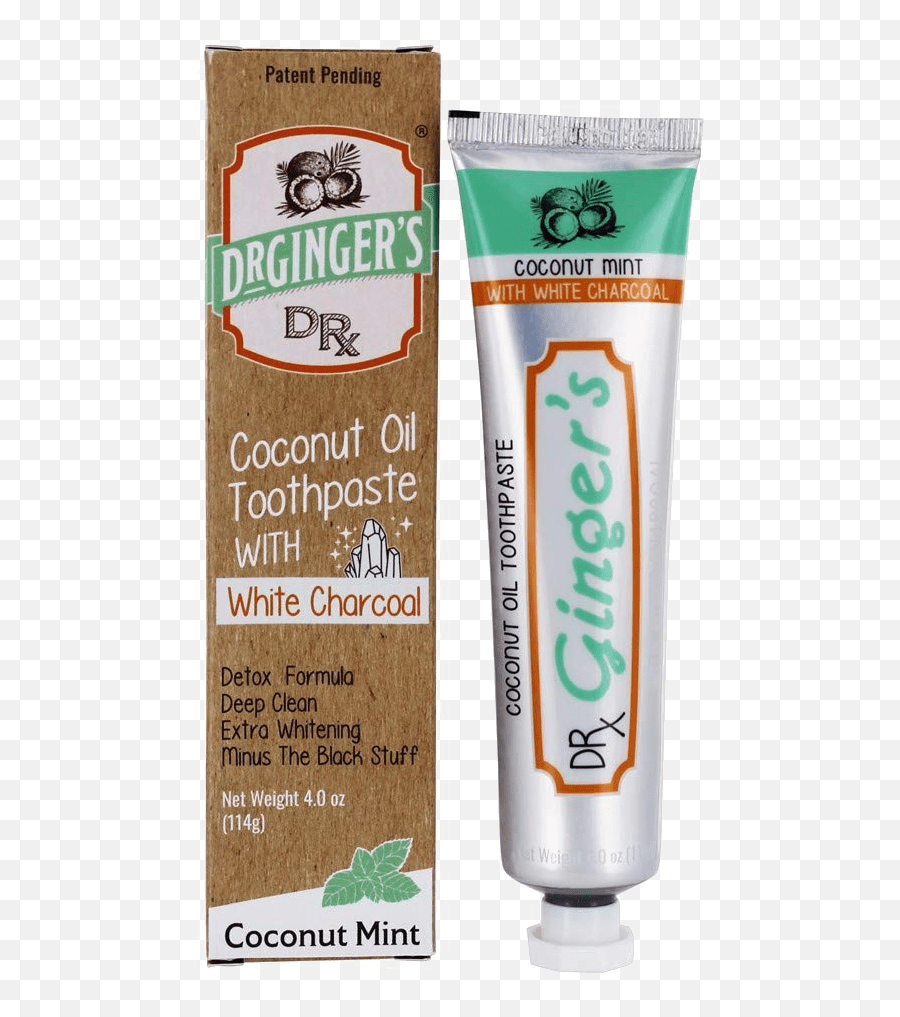 Dr Gingeru0027s - Coconut Oil Toothpaste With White Charcoal Emoji,Toothpaste Png