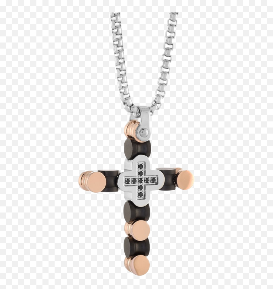Italgem Cross Pendant Spinel Sc127 Necklace - Black On Garmentory Emoji,Cross Necklace Png