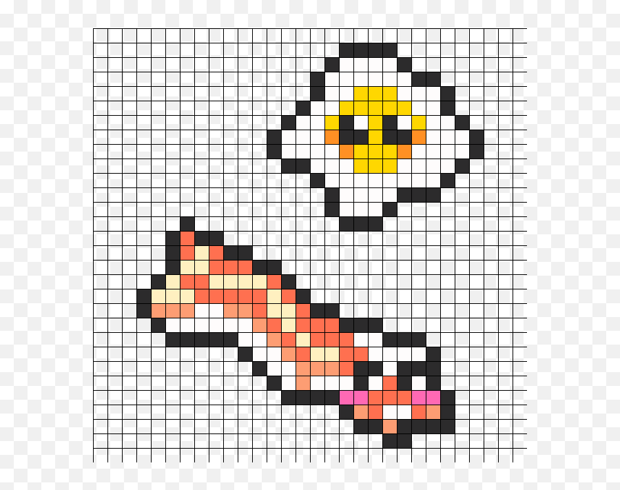Download Egg N Bacon Perler Bead - Pixel Art Cibo Kawaii Emoji,Sans Eye Png