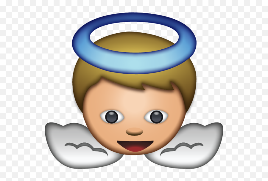 Download White Baby Angel Emoji - Emoji Angel,Baby Emoji Png