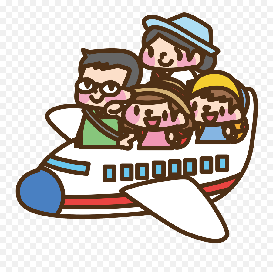Family Is Traveling By Airplane Clipart Free Download - Travel Airplane Clipart Emoji,Travel Clipart