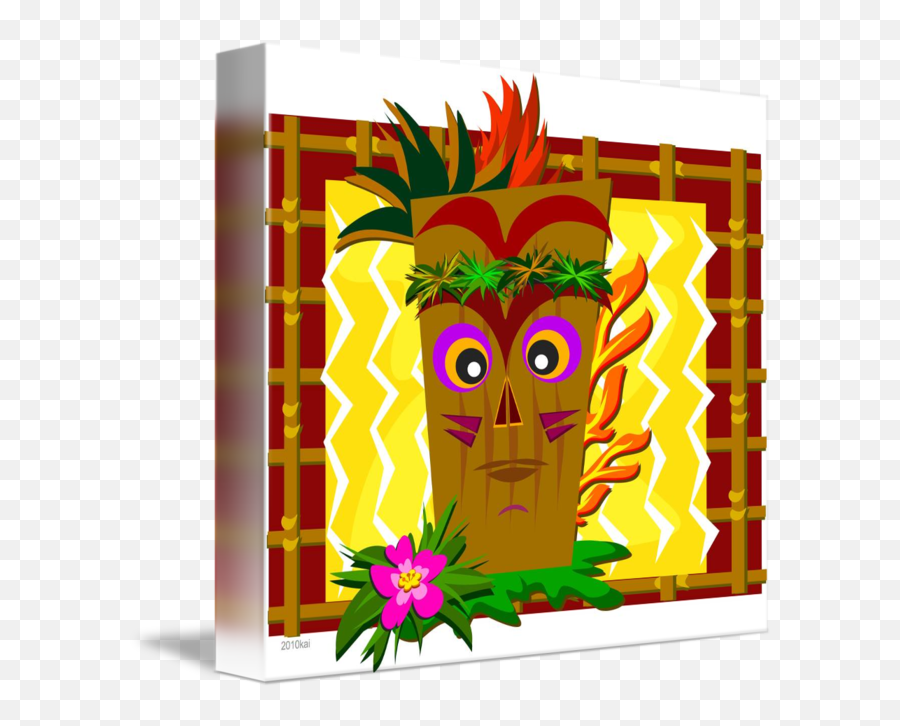 Tiki Flames In A Bamboo Frame - Decorative Emoji,Bamboo Frame Png