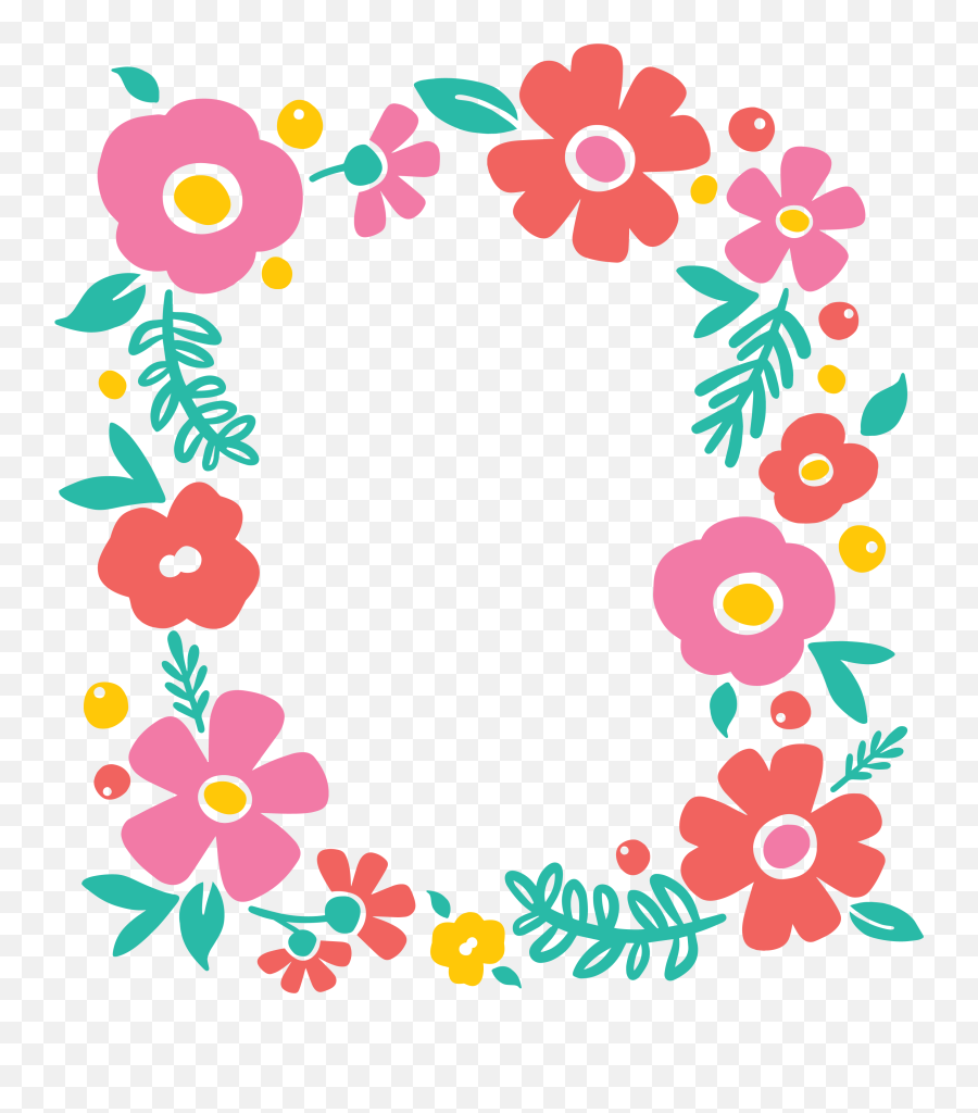 Floral Frame Png - Transparent Clip Art Flower Border Emoji,Flower Border Clipart
