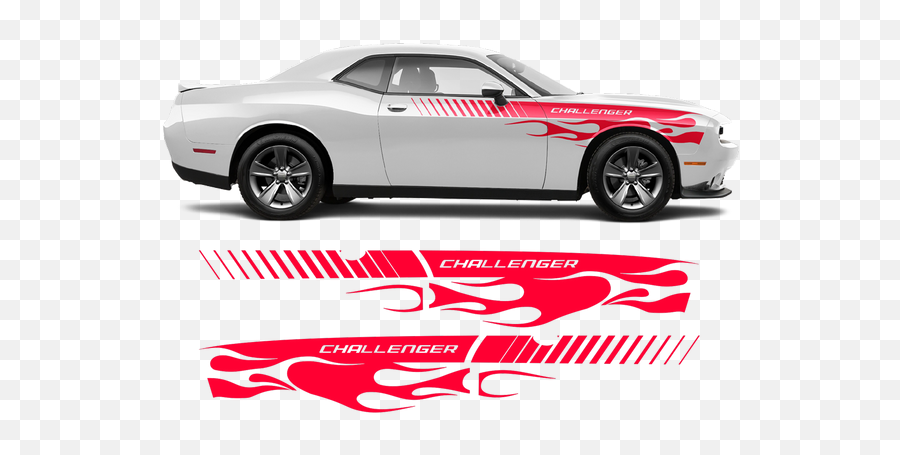 Flame Side Graphics For Dodge Challenger 2011 - 2020 Emoji,Dodge Scat Pack Logo